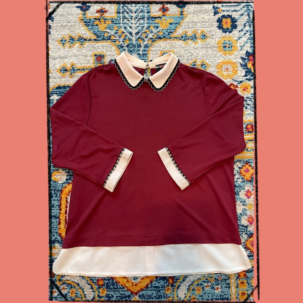 Burgundy Karl Lagerfeld blouse